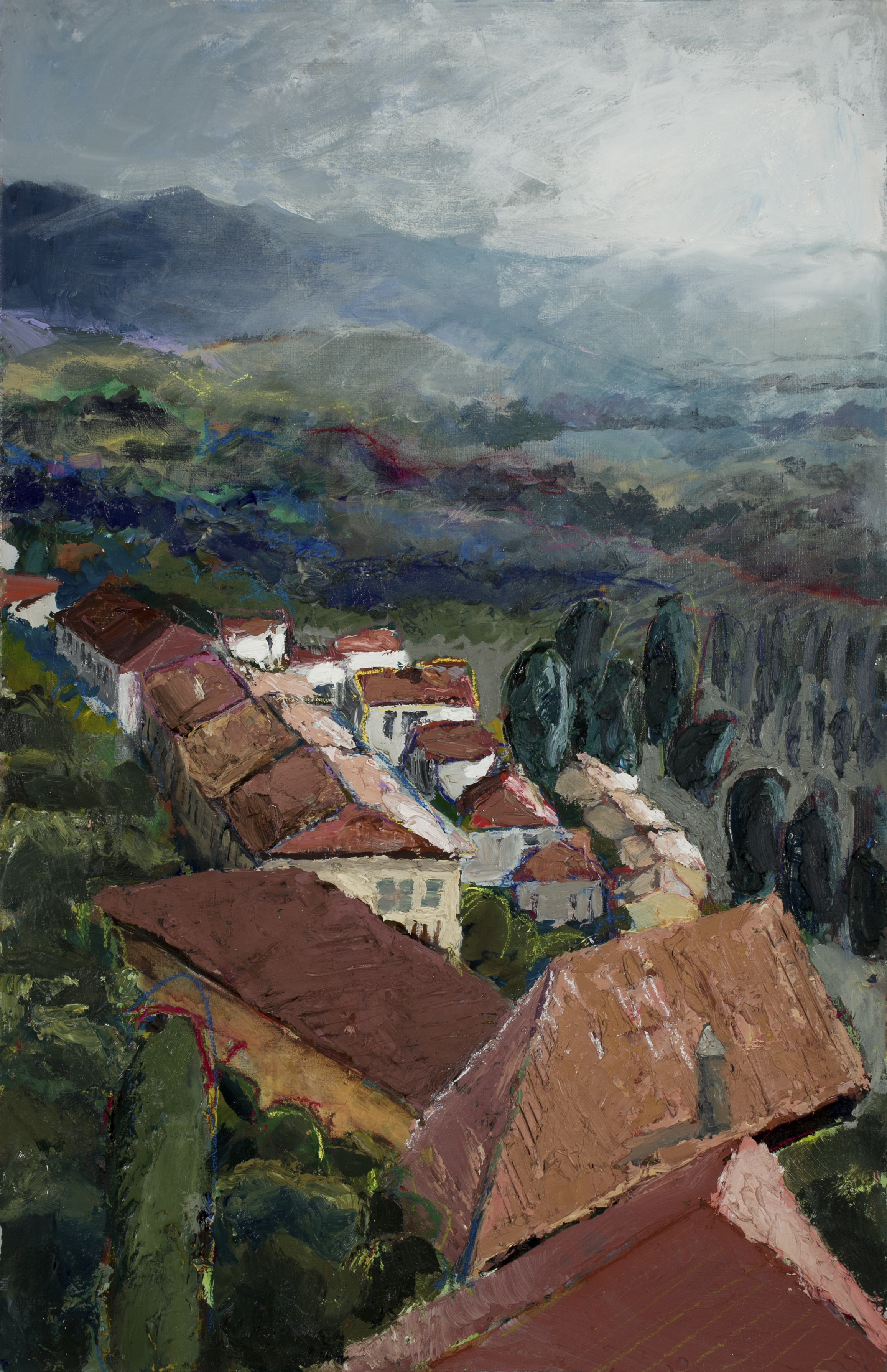 Landscape painting by Jamie Davis, Castiglion Fiorentino